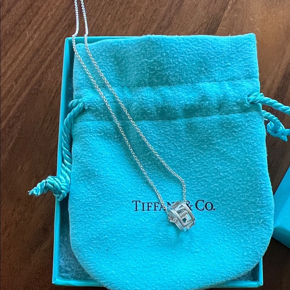 Tiffany & Co. Silver Necklace with atlas  Charm